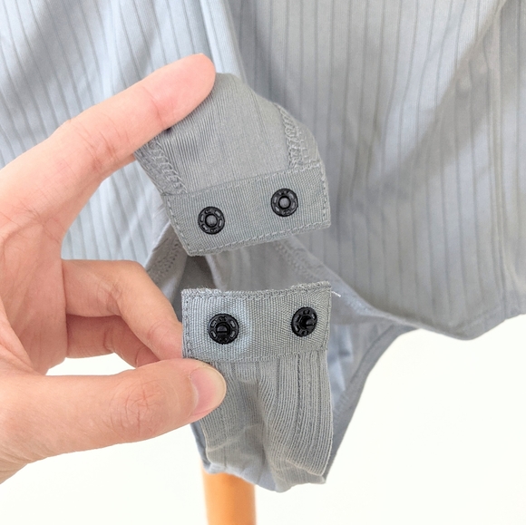 Love, Fire Metal Notch Bodysuit in Heather Grey - Picture 4 of 6